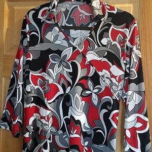 Faux Wrap Front Floral Top